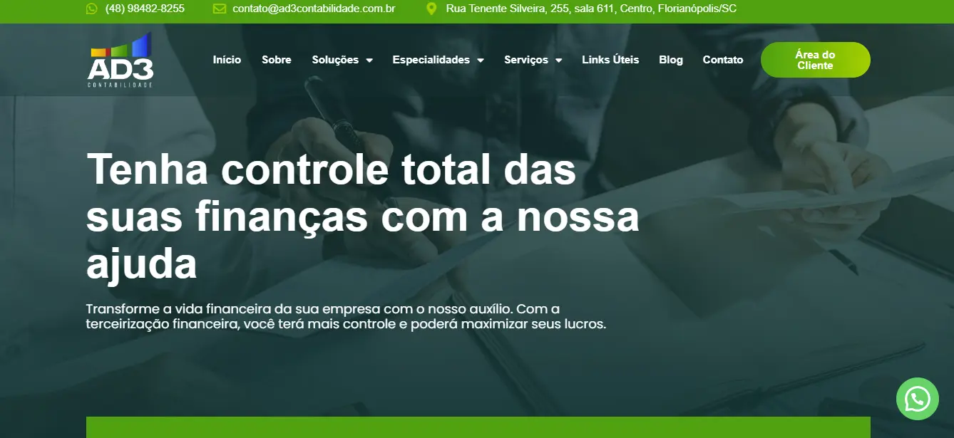 Terceirização Financeira Em Florianópolis Sc Ad3 Contabilidade 